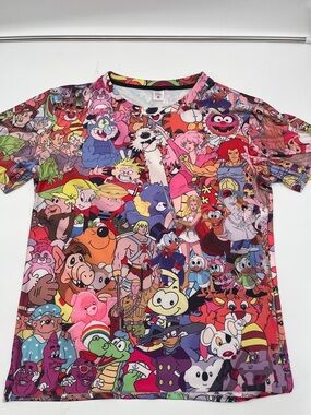 1980’s Cartoon Characters All-Over Print Tee